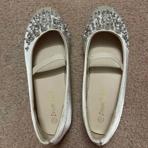 Embellished White Flats( size: 12) new
